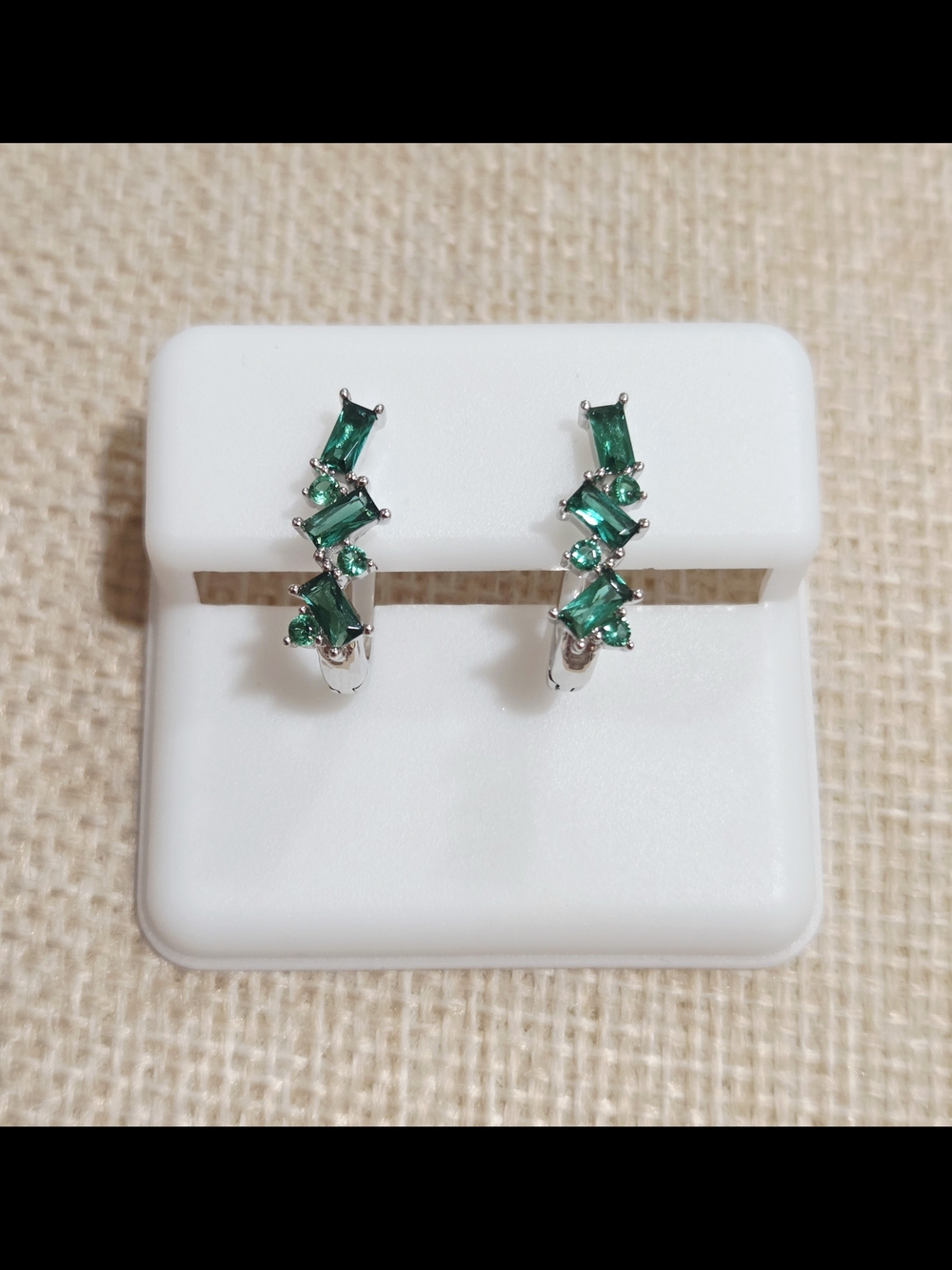 Emerald Green Crystal Hoop Earrings - Women Jewelry